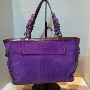 Coach Violet Purple Hampton Suede Tote